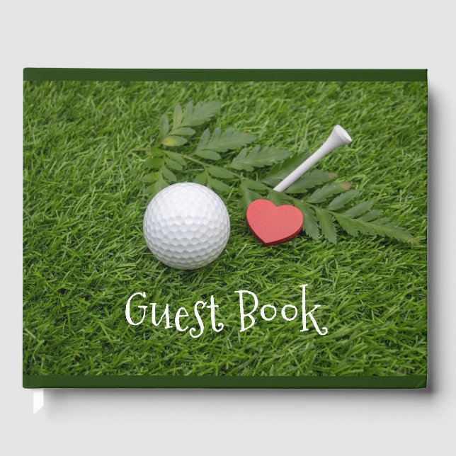Ich Liebe, dass du Golfball mit Abschlag auf grün  Gästebuch (Vorderseite)