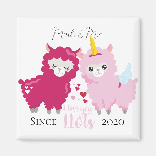 Ich Liebe, dass du Llama ein individuelles Geschen Magnet (Vorne)