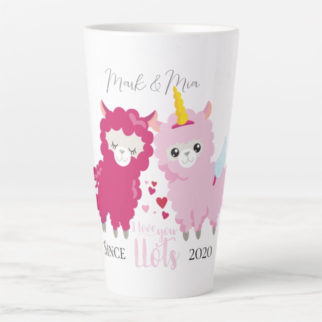 Ich Liebe, dass du Llama ein individuelles Geschen Milchtasse (Vorderseite)