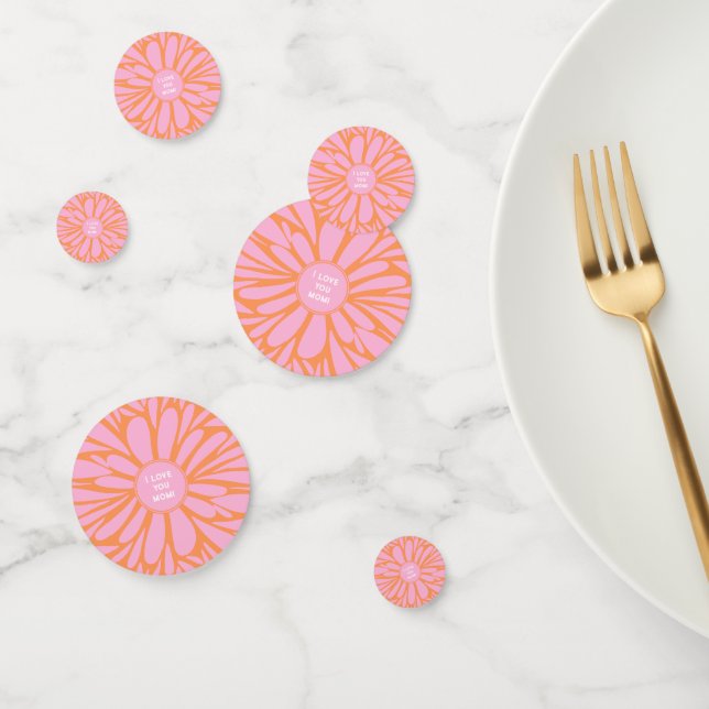 Ich Liebe, dass du Mama blühend plattiert pastellf Konfetti (Gruppe)
