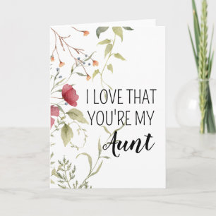 Ich liebe, dass du meine Tante bist - Florales Ges Karte