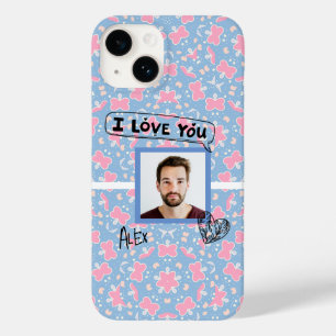 Ich Liebe, dass du rosa blaues Schmetterlingsherz- Case-Mate iPhone 14 Hülle