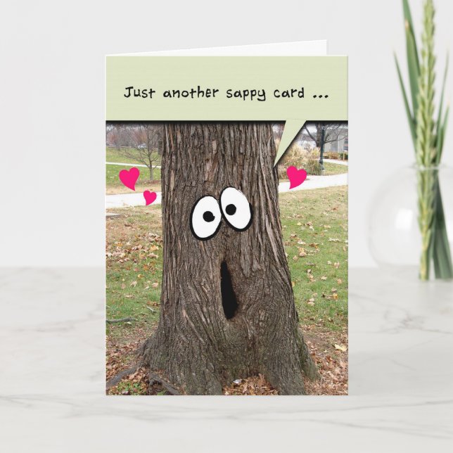 Ich Liebe, dass du Sappy Tree mit Herzgrußkarte ha Karte (Vorderseite)