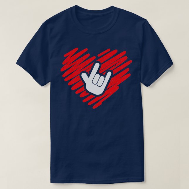 Ich Liebe, dass du sprachtaube und taube Geschenke T-Shirt (Design vorne)