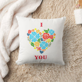 ICH LIEBE, DASS IHR DAS FLORALE HERZSTEUERDESIGN V KISSEN
