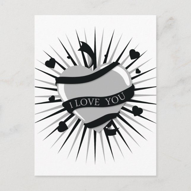 Ich Liebe, dass Sie Herzen Postkarte (Vorderseite)