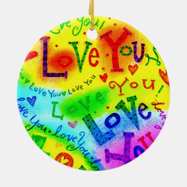 Ich LIEBE, DASS SIE MALEN Keramik Ornament (Hinten)