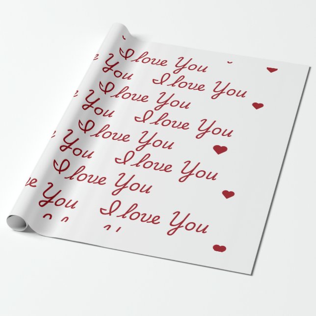 Ich Liebe, dass Sie Papier schreiben Geschenkpapier (Ungerollt)