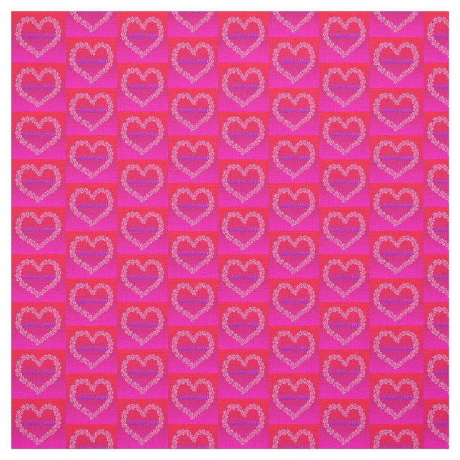 Ich Liebe, dass Sie rosa Hintergrund Stoff (Muster)