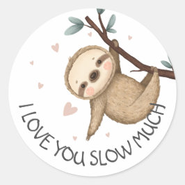 Ich Liebe, dass Sie viel Faultier Valentine Runder Aufkleber