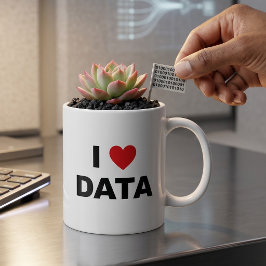 Ich liebe Daten Tasse | Geek Kaffeetasse