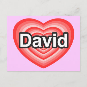 Ich liebe David. Ich liebe dich David. Herz Postkarte