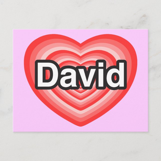 Ich Liebe David. Ich Liebe dir David. Herz Postkarte (Vorderseite)