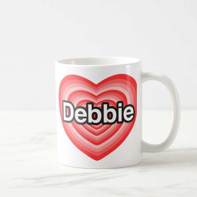 Ich Liebe Debbie. Ich Liebe dir Debbie. Herz Kaffeetasse (Rechts)