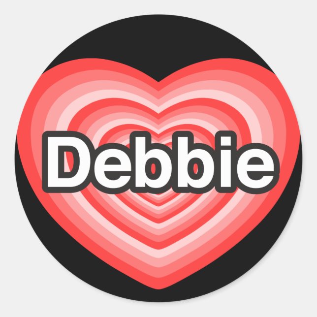 Ich Liebe Debbie. Ich Liebe dir Debbie. Herz Runder Aufkleber (Vorderseite)