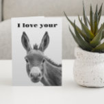 Ich Liebe dein Donkey Funny Karte<br><div class="desc">Dieses Design kann in dem Bereich personalisiert werden, der durch das Ändern des Fotos und/oder Textes zur Verfügung gestellt wird. Sie können auch angepasst werden, indem Sie auf Vorlage personalisieren klicken und dann auf die Schaltfläche klicken, um weitere Optionen anzupassen, um die Hintergrundfarbe zu löschen oder zu ändern, Text hinzuzufügen,...</div>