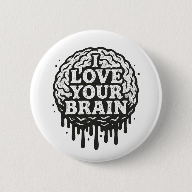 Ich Liebe dein Gehirn Button (Vorderseite)