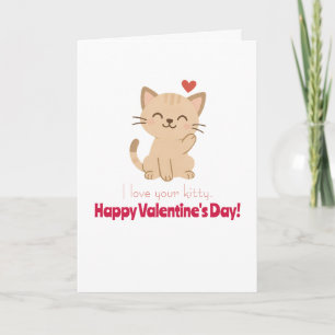 Ich liebe deine Katze zum Valentinstag Karte