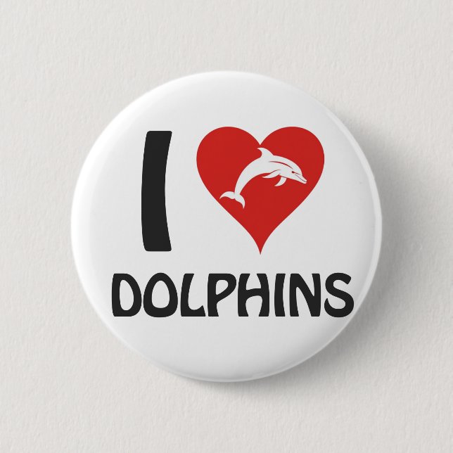 Ich liebe Delfine Button (Vorderseite)