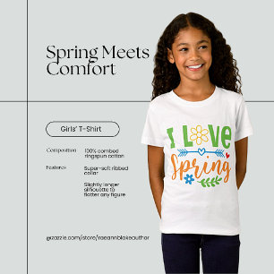 "Ich liebe den Frühling" Mädchen Feinripp-Shirt T-Shirt