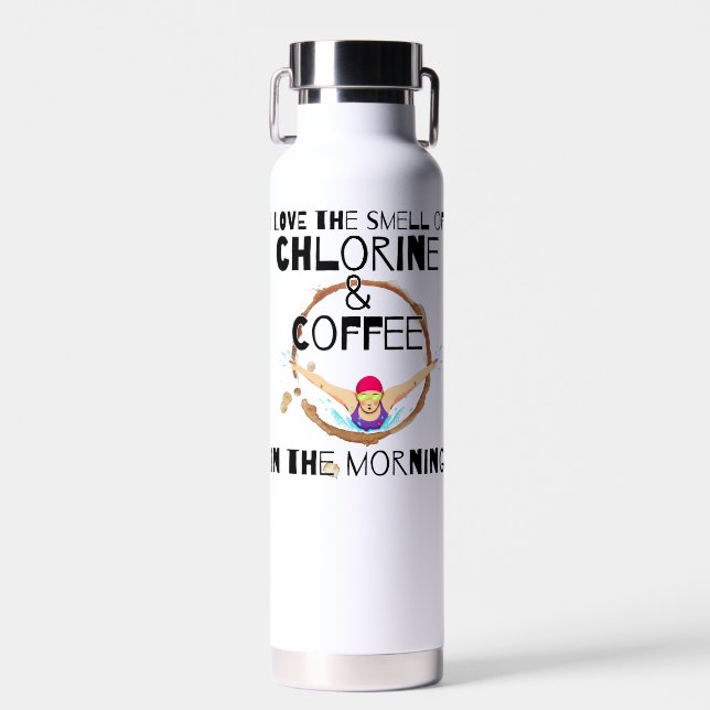 Ich Liebe den Geruch von Chlor und Kaffee.w Trinkflasche (Vorne)