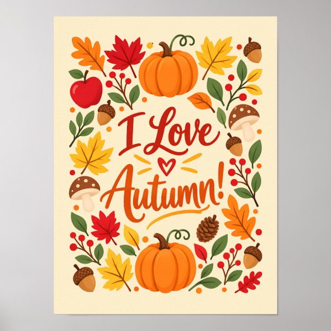 Ich liebe den Herbst! Poster (Vorne)