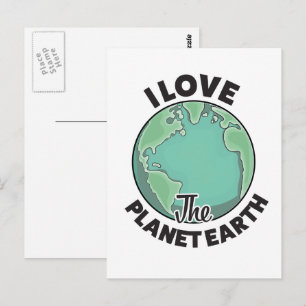 Ich Liebe den Planeten Erde Postkarte