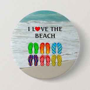 Ich liebe den Strand Button