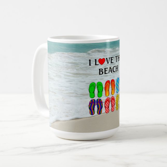 Ich liebe den Strand Kaffeetasse (Vorderseite Links)