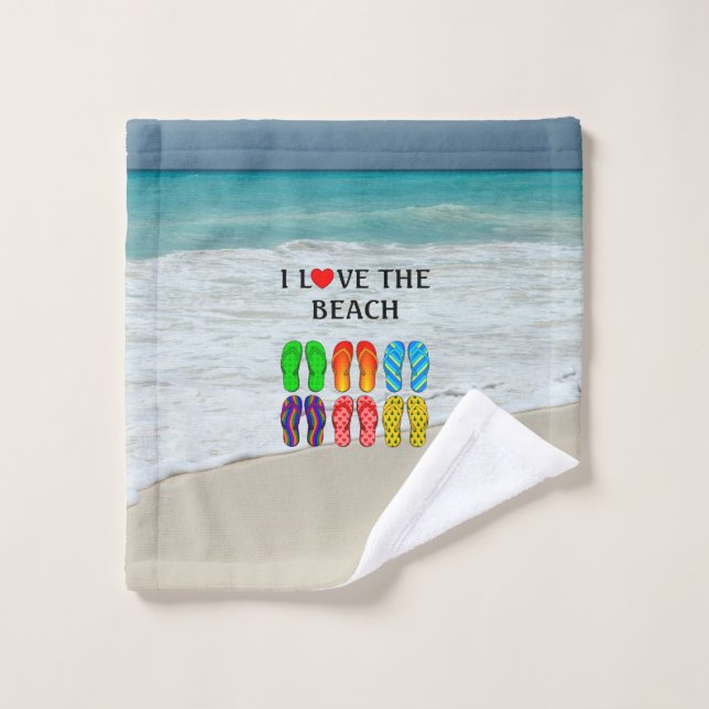 Ich liebe den Strand Waschlappen (Waschlappen)