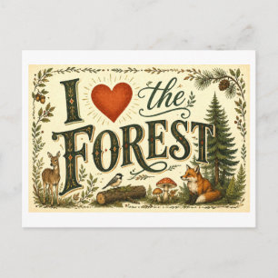 Ich liebe den Wald Postkarte
