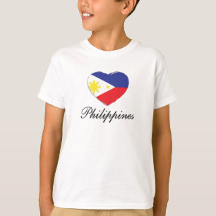 Ich Liebe der Philippinen mit dem Flaggenherz T-Shirt