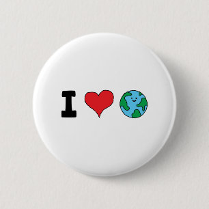 Ich Liebe der Welt glückliche Erde Clipart Niedlic Button