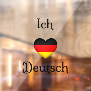 "Ich Liebe Deutsch" I Heart German Window Cloning Fensteraufkleber