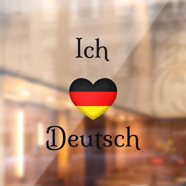 "Ich Liebe Deutsch" I Heart German Window Cloning Fensteraufkleber (Blatt 2)