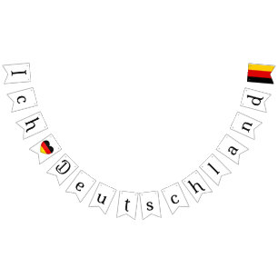 "Ich Liebe Deutschland" I Heart Deutschland Wimpelkette