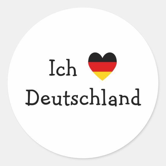 Ich liebe Deutschland Runder Aufkleber (Vorderseite)