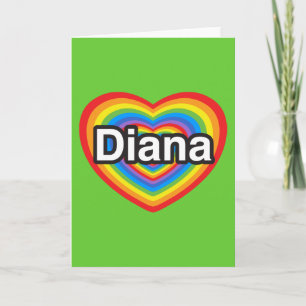 Ich Liebe Diana. Ich Liebe dir Diana. Herz Karte