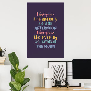 Ich liebe dich am Morgen Skidamarink Bunt Poster
