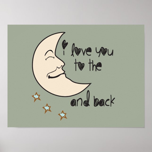 Ich Liebe dich auf das Mond- und Hinterposter Poster (Vorne)