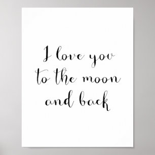 Ich Liebe dich auf das Mond- und Hinterposter Poster