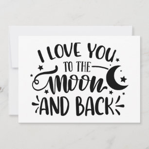 Ich Liebe dich auf den Mond und die Hintereinladun Einladung