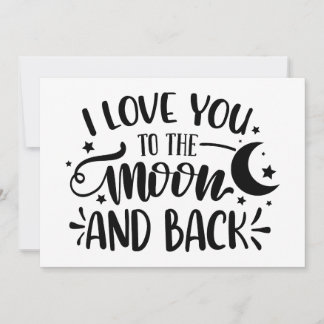 Ich Liebe dich auf den Mond und die Hintereinladun Einladung