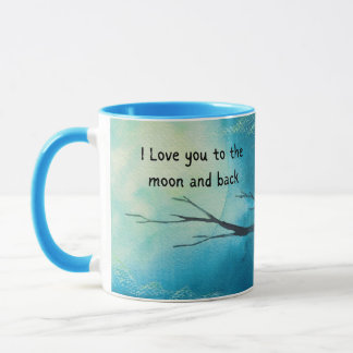 Ich Liebe dich auf den Mond und die Tasse zurück