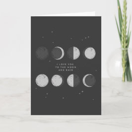 Ich Liebe dich auf die Grußkarte Mond und hinten Karte