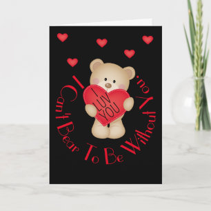 Ich liebe dich Bär 13 x 18 cm gefaltete Grußkarte Karte