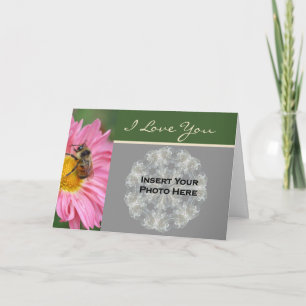 Ich liebe dich Biene auf Daisy personalisiertes Fo Karte