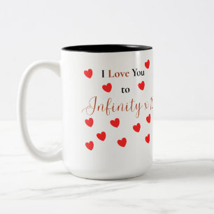 Ich liebe dich bis unendlich mal 10 zweifarbige tasse