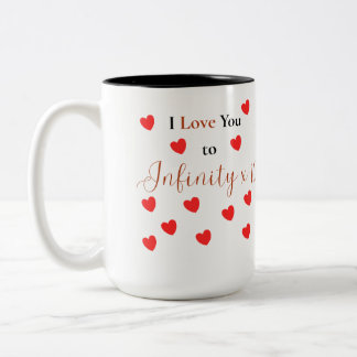 Ich liebe dich bis unendlich mal 10 zweifarbige tasse