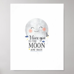 Ich liebe dich bis zum Mond und zurück Aufrichtige Poster